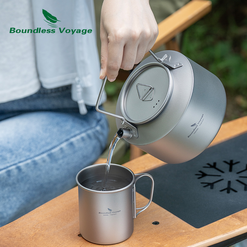 Outdoor Camping Kettle - Ketel Titanium Boundless Voyage untuk Berkemah