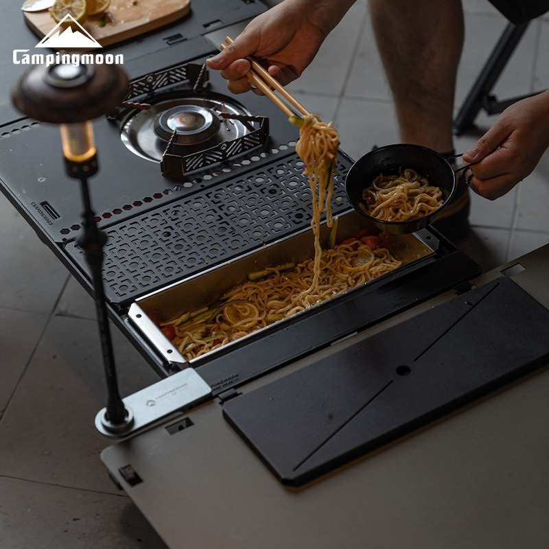 Outdoor Camping Table With Storage - Kotak Peralatan Makan Stainless Steel CAMPINGMOON