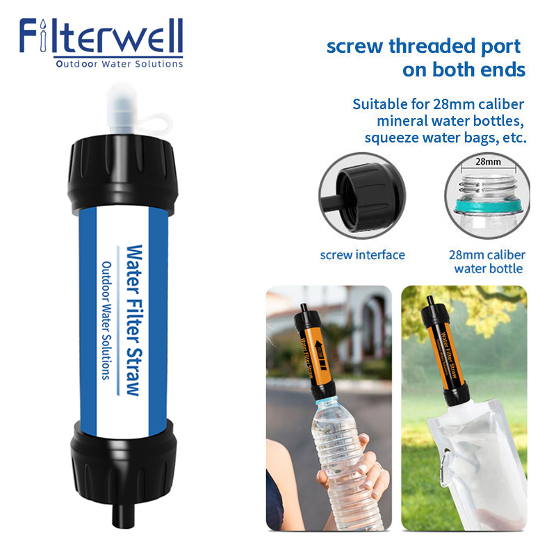 Outdoor Camping Water Filter - Filterwell Filter berkemah sedotan Air Mini