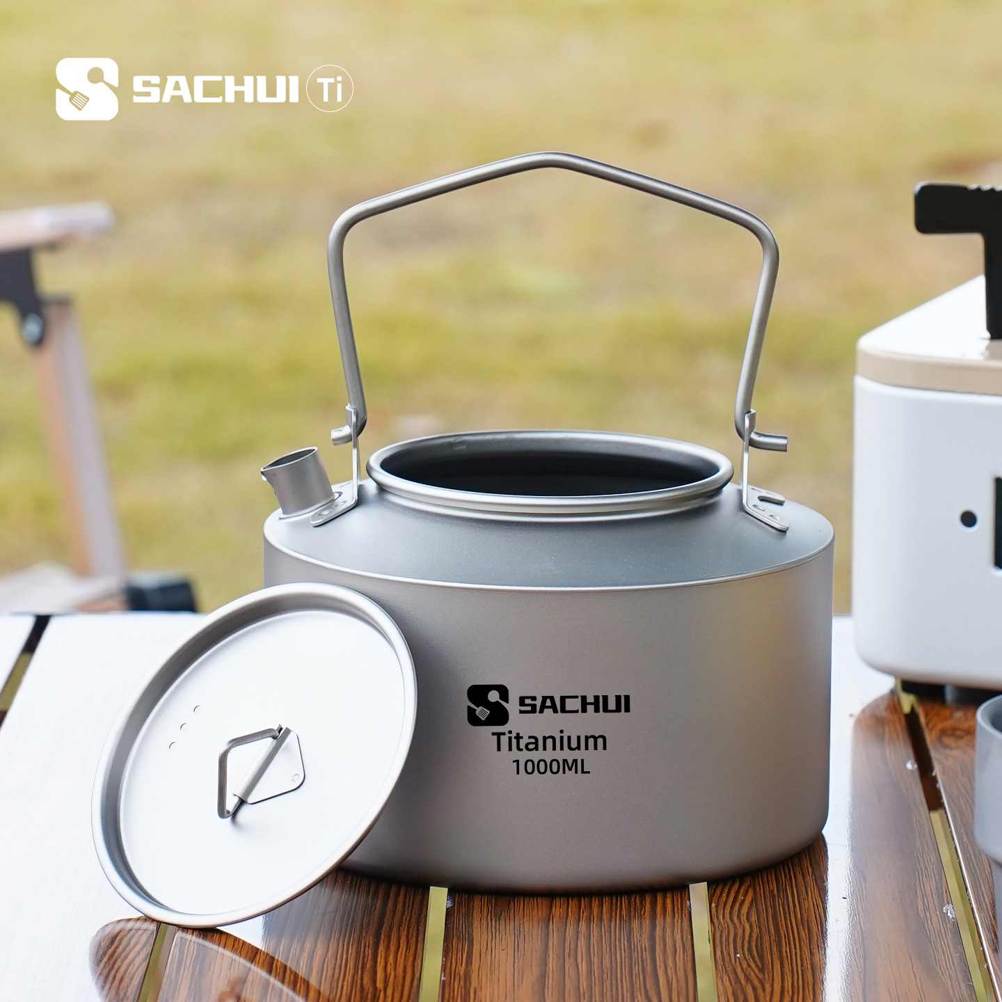 Outdoor Camping Kettle - Ketel Titanium Murni 1000ML, Peralatan Masak