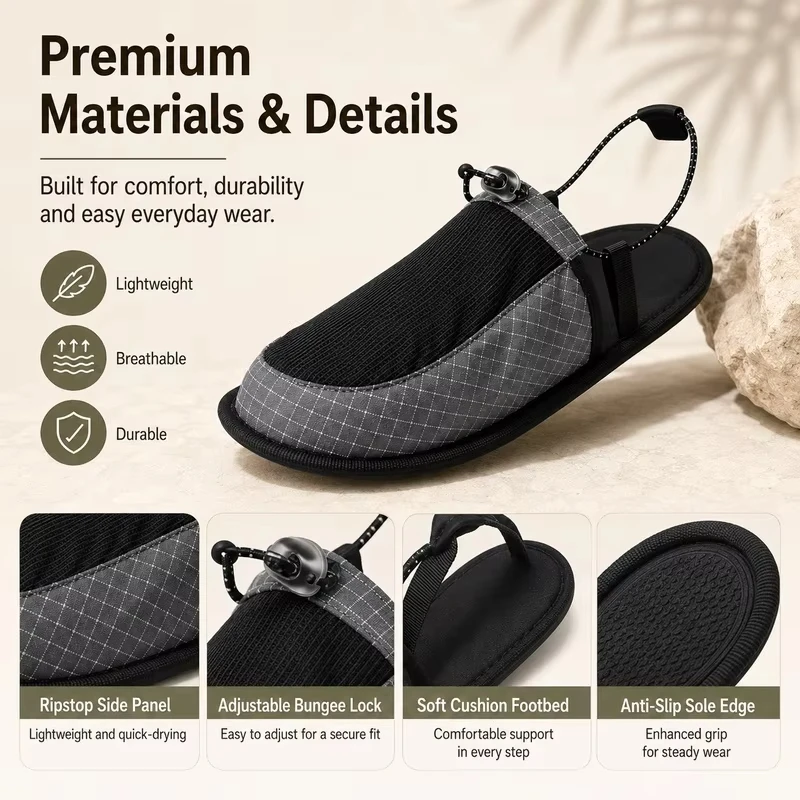 Outdoor Camping Slippers - Sandal Lipat Ultra Ringan untuk Berkemah