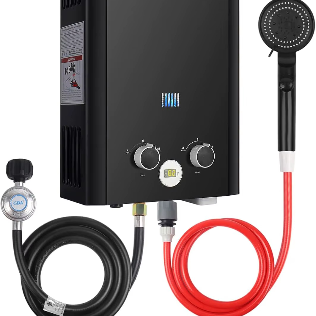 Outdoor Camping Hot Water Heater - Pemanas Air Tanpa Tangki Propana, 1.58GPM