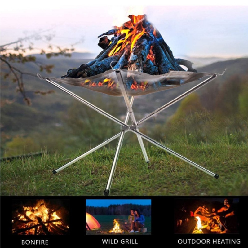 Outdoor Camping Wood Burning Stove - Rak Api Unggun BBQ Luar Ruangan