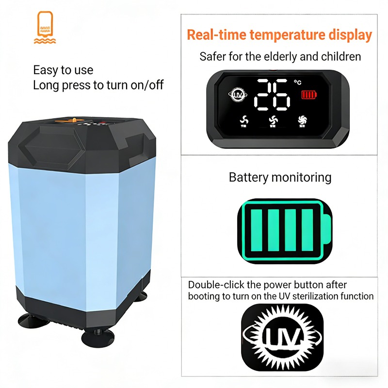 Outdoor Camping Shower - Shower Portabel Outdoor 5400mAh/9000mAh dengan Layar