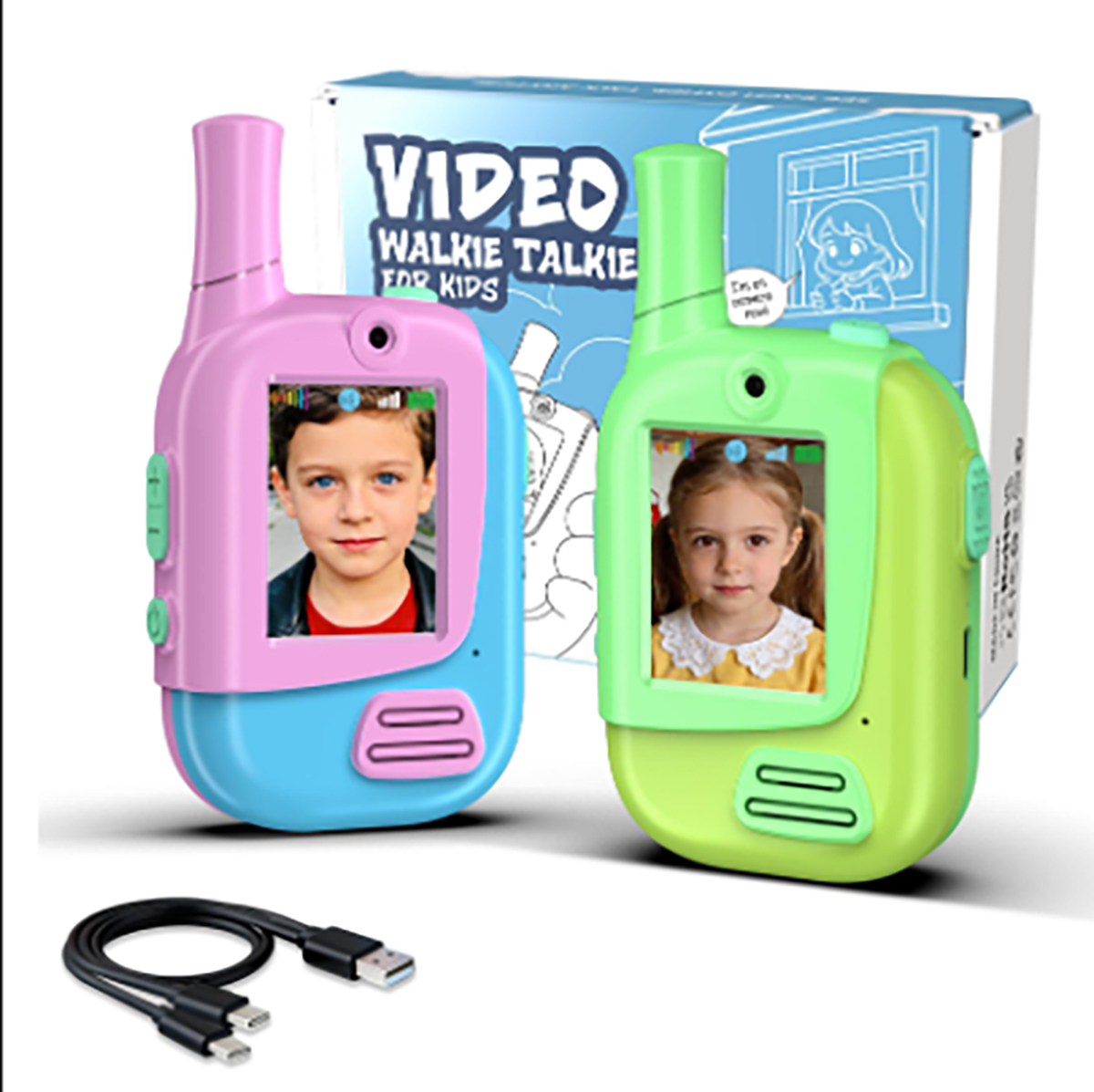 Outdoor Camping Games For Kids - 2 Paket Walkie Talkie Video Anak