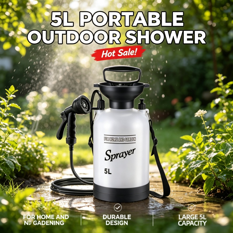 Outdoor Camping Shower - Botol Semprot Tekanan Manual 5L untuk
