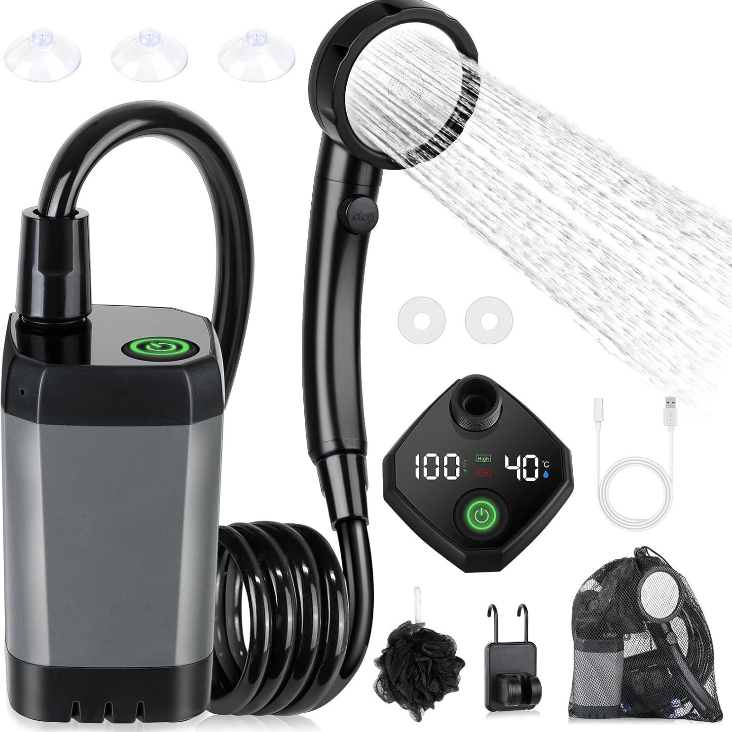 Shower Listrik Portabel Self-P - Outdoor Camping Shower ulasan dan harga