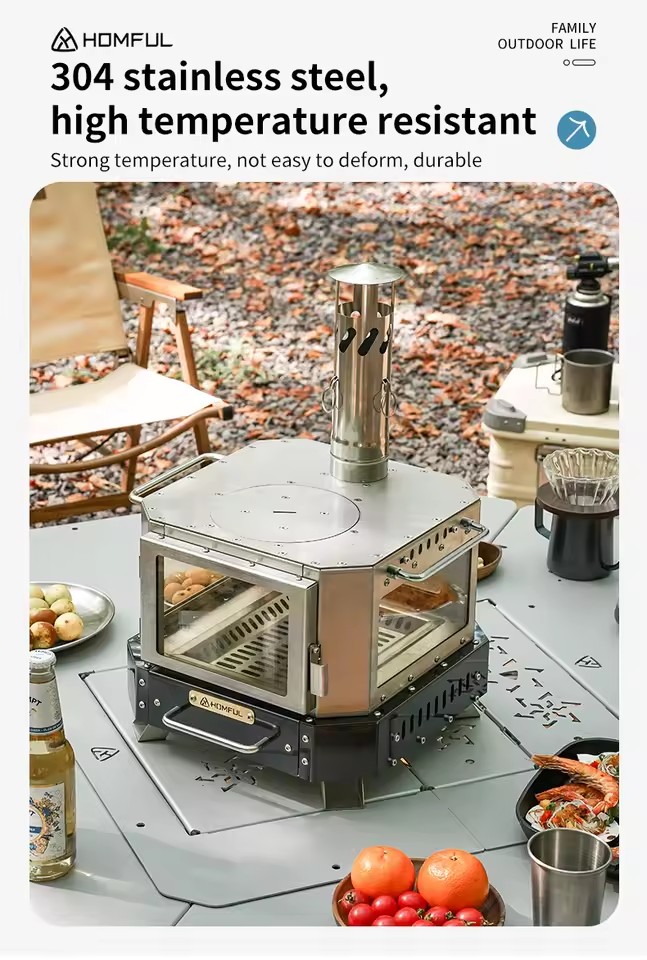 Kompor Kayu Bakar Portabel HOM - Outdoor Camping Wood Burning Stove ulasan dan harga