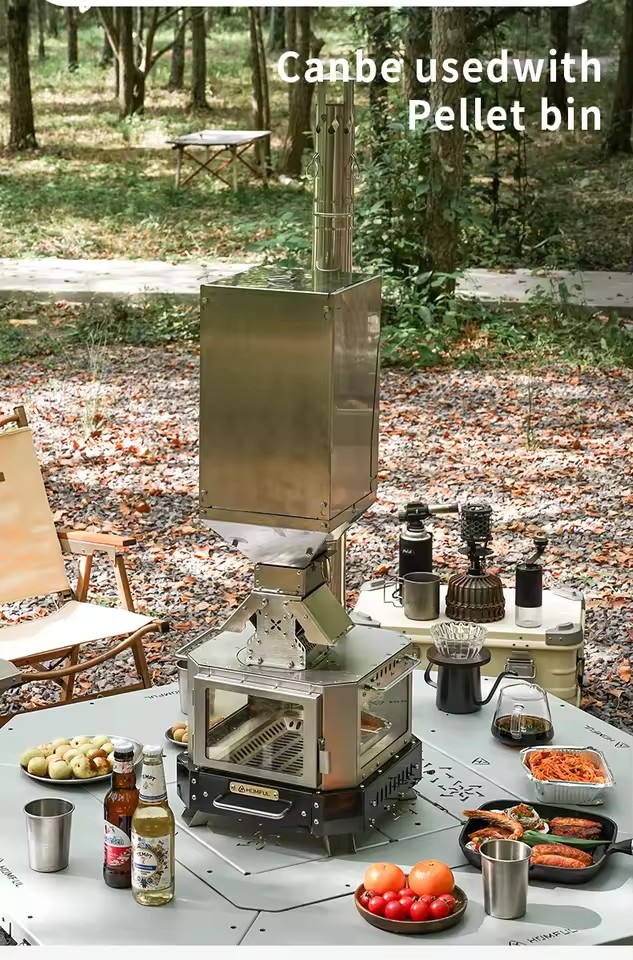 Kompor Kayu Bakar Portabel HOM - Outdoor Camping Wood Burning Stove ulasan dan harga