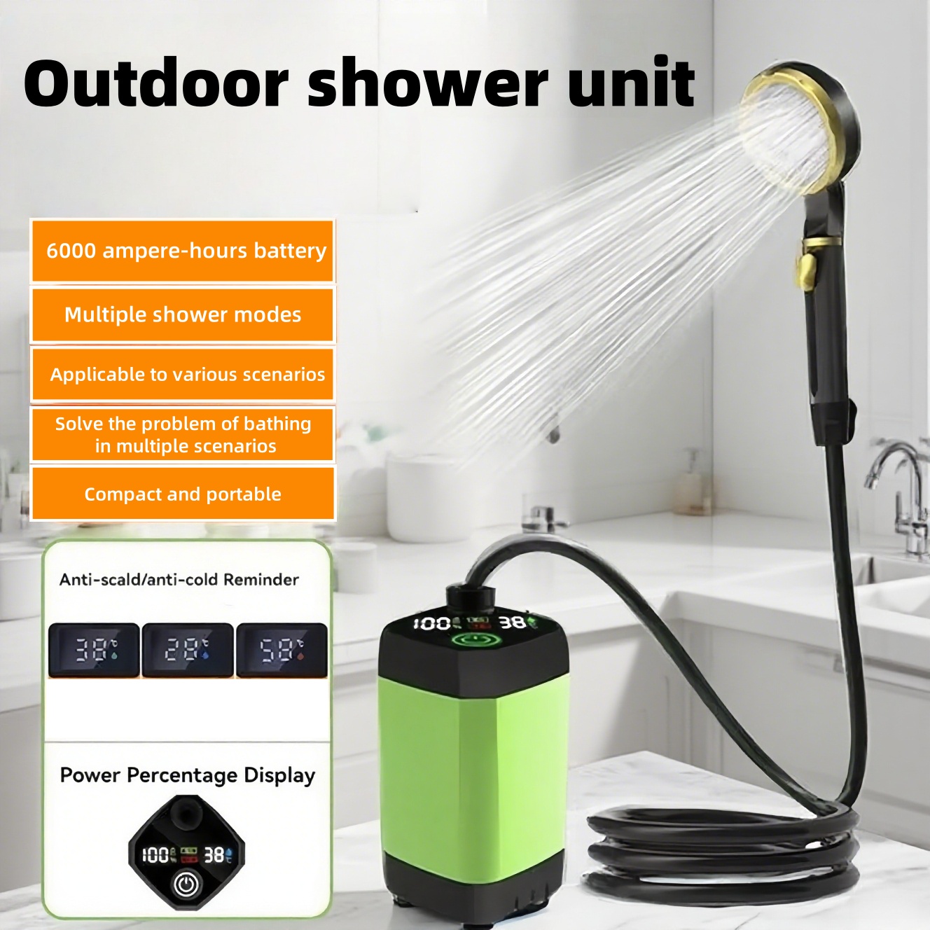 Unit Shower Listrik Portabel u - Outdoor Camping Shower ulasan dan harga
