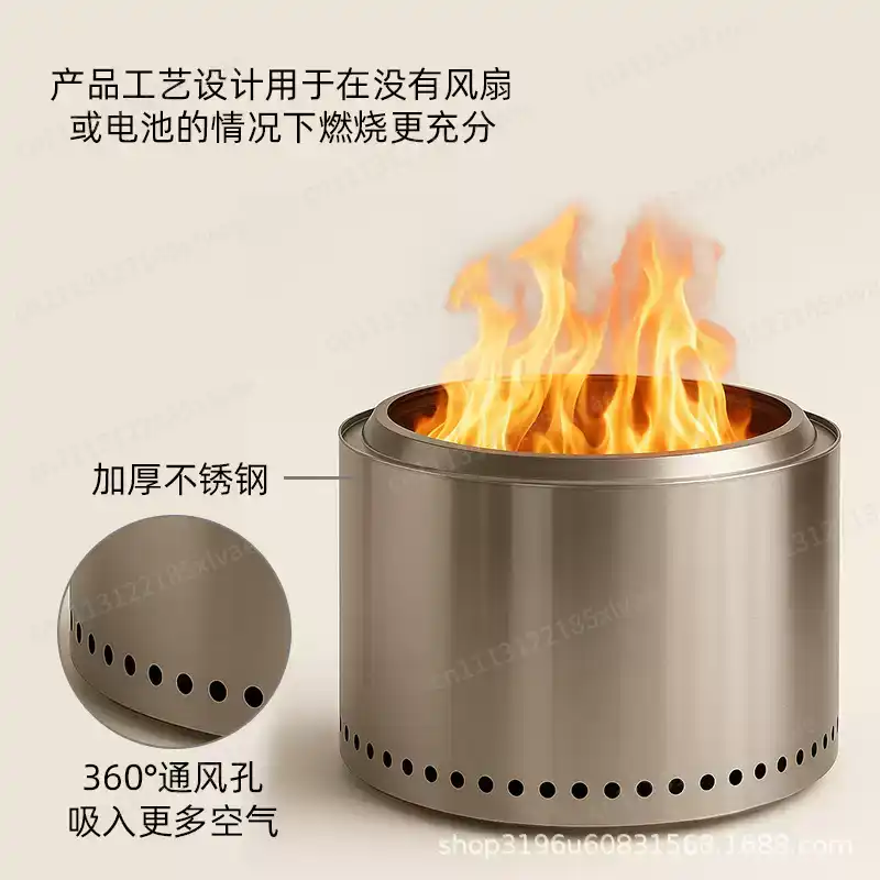 Kompor Pembakaran Kayu Tanpa A - Outdoor Camping Wood Burning Stove ulasan dan harga