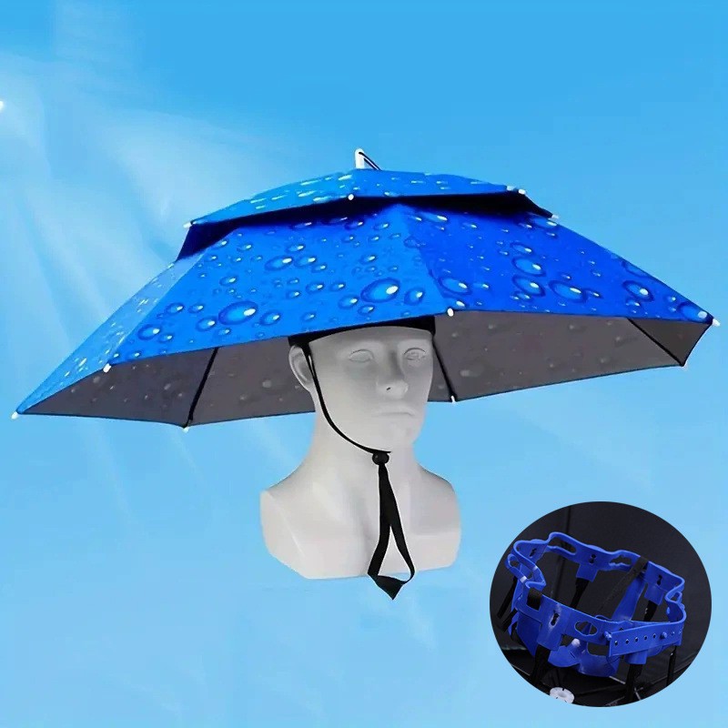 Topi Payung Pancing Lipat Dua  - Outdoor Camping Hat ulasan dan harga