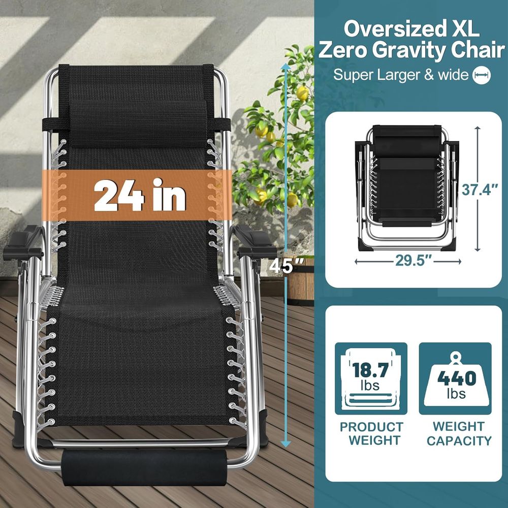 Kursi Zero Gravity yang Dileba - Outdoor Oversized Camping Chair ulasan dan harga