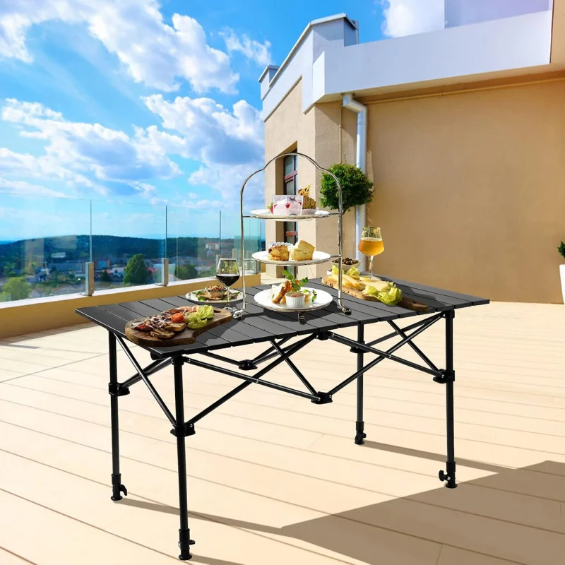 Meja Camping dengan Keranjang  - Outdoor Camping Table With Storage ulasan dan harga