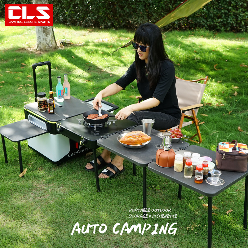 Meja Dapur Portabel untuk Berk - Outdoor Camping Table With Storage ulasan dan harga