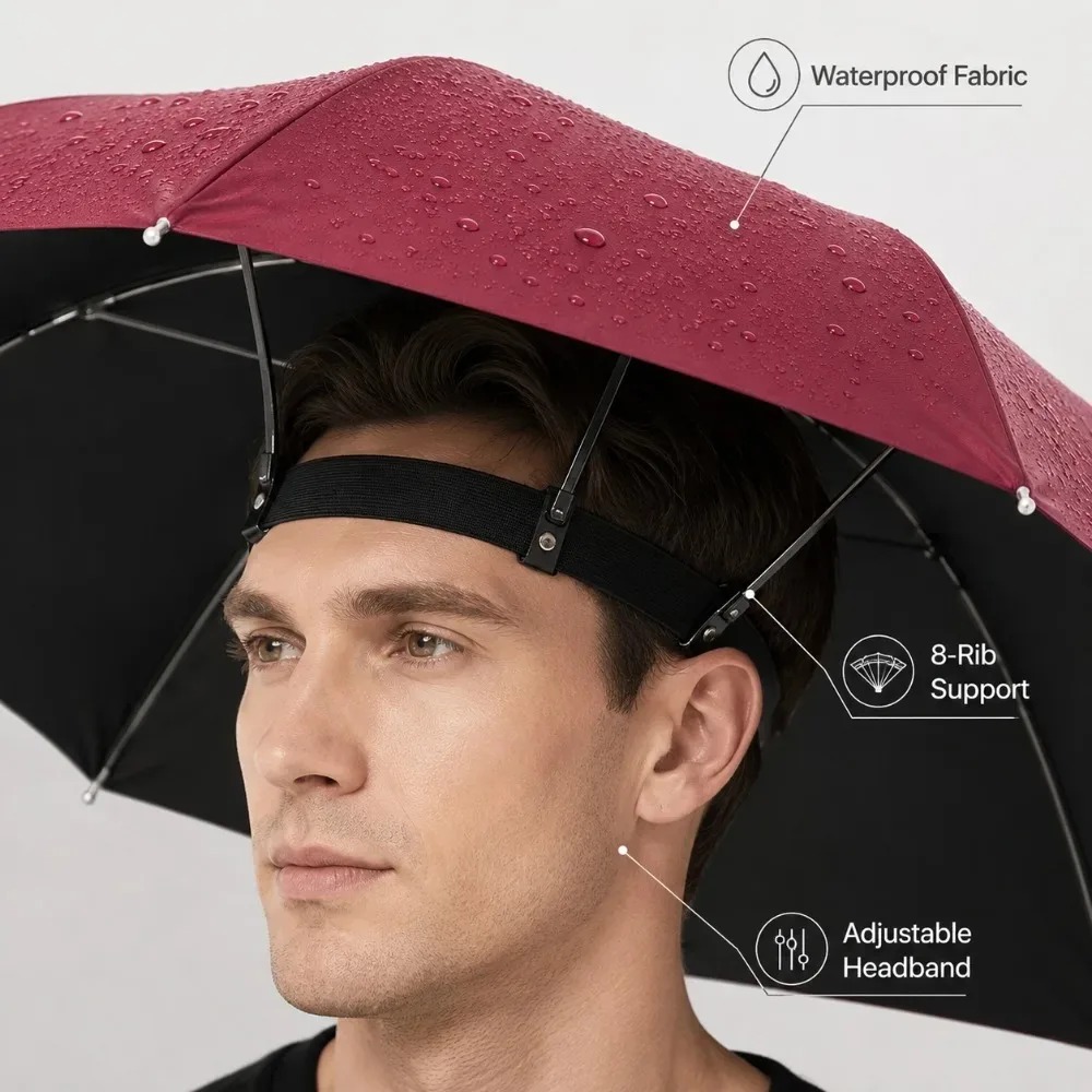 Topi Payung Lipat Tahan Air Be - Outdoor Camping Hat ulasan dan harga