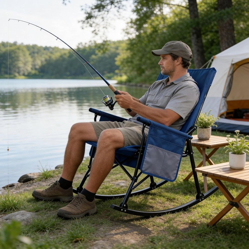 2 Paket Kursi Goyang Portabel  - Outdoor Oversized Camping Chair ulasan dan harga