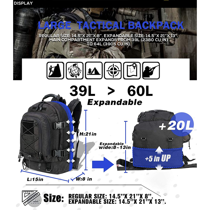 Ransel Militer 65L untuk Pria, - Lightweight Backpack 65L ulasan dan harga