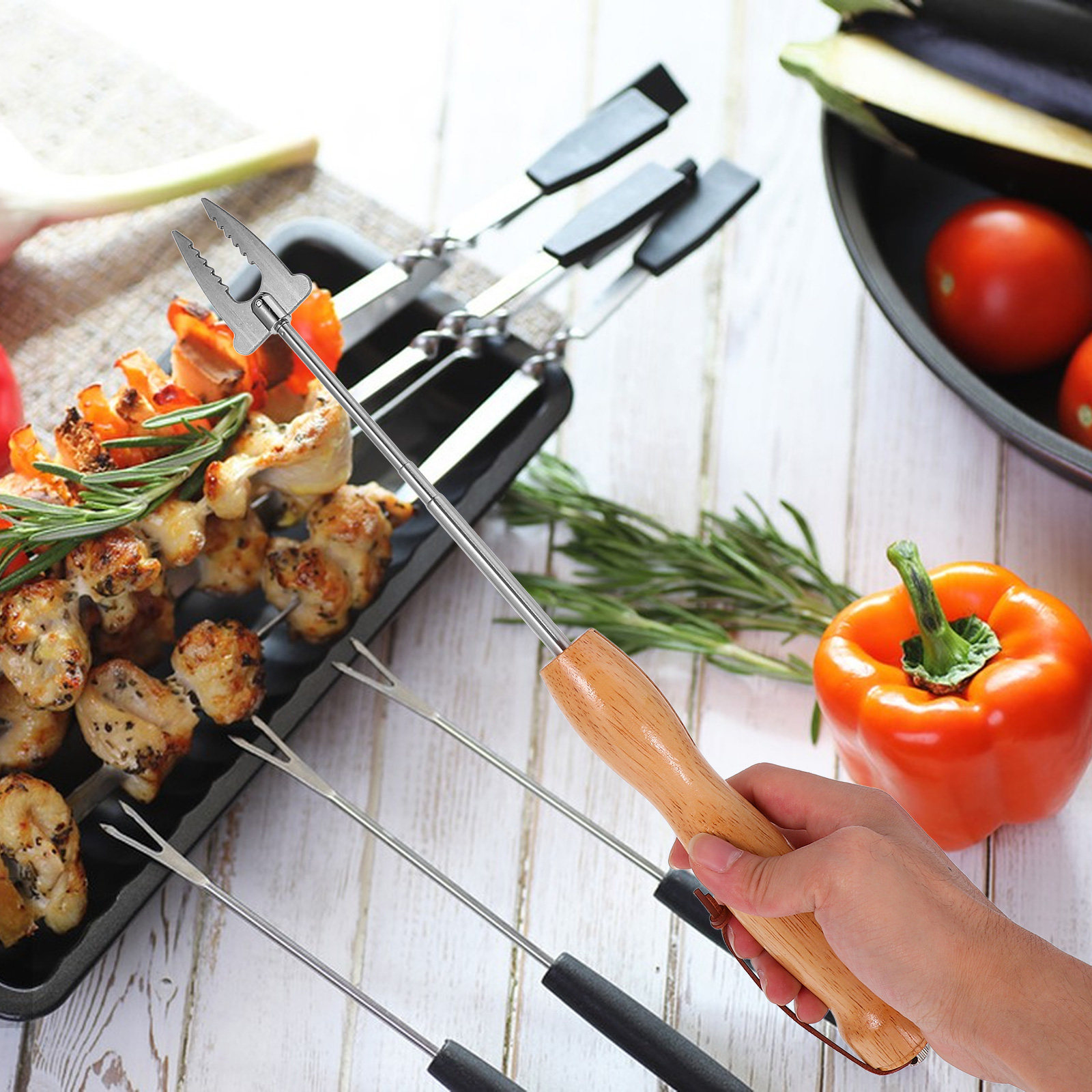 Tusuk Sate Bbq Stainless Steel - Outdoor Camping Fire ulasan dan harga