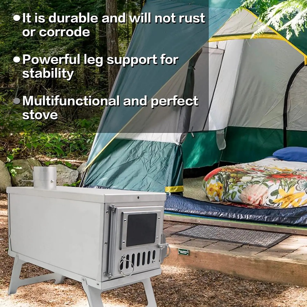 Tenda pemanas luar ruangan kom - Outdoor Camping Wood Burning Stove ulasan dan harga