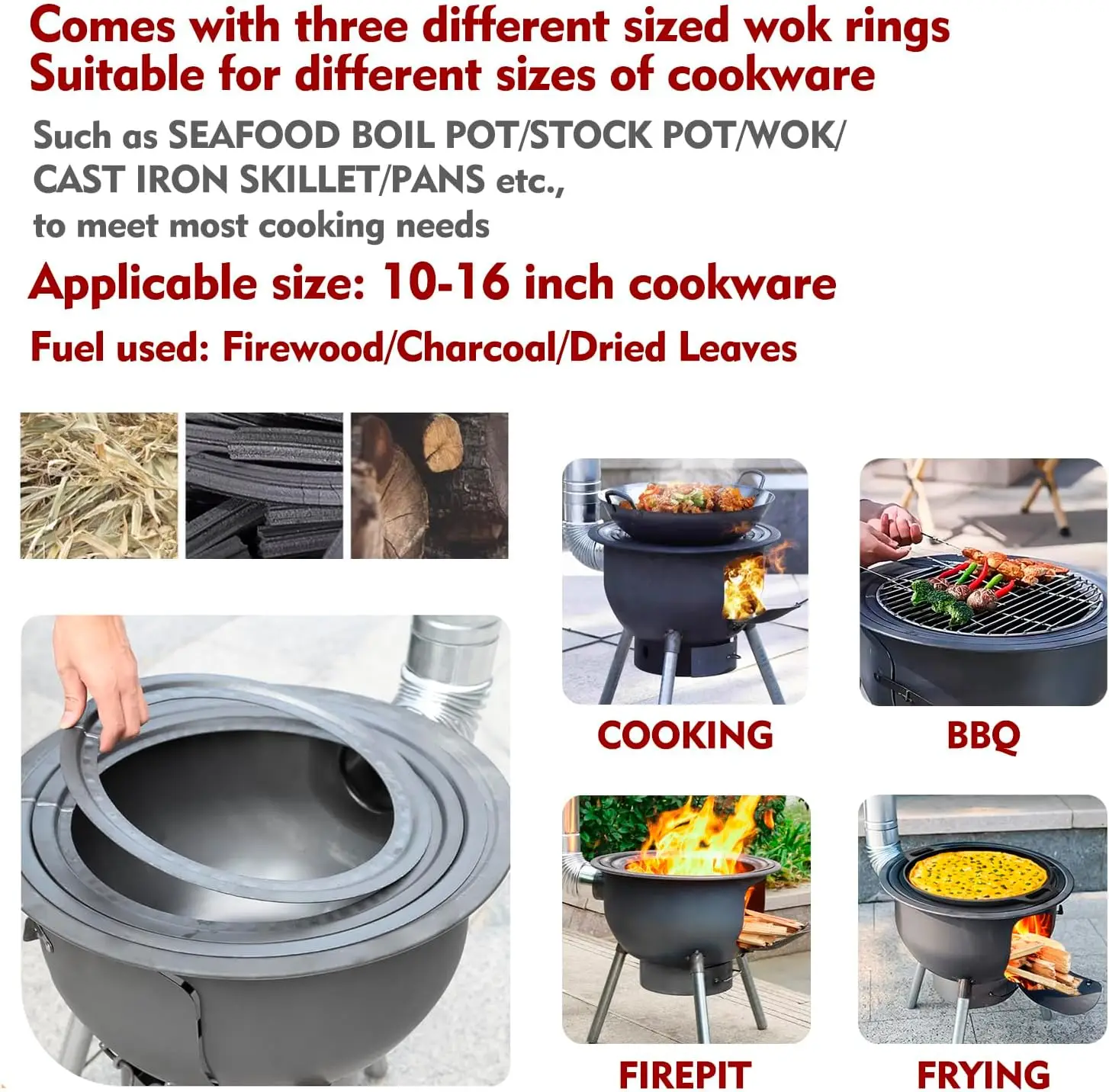 Kompor Kayu Multifungsi dengan - Outdoor Camping Wood Burning Stove ulasan dan harga