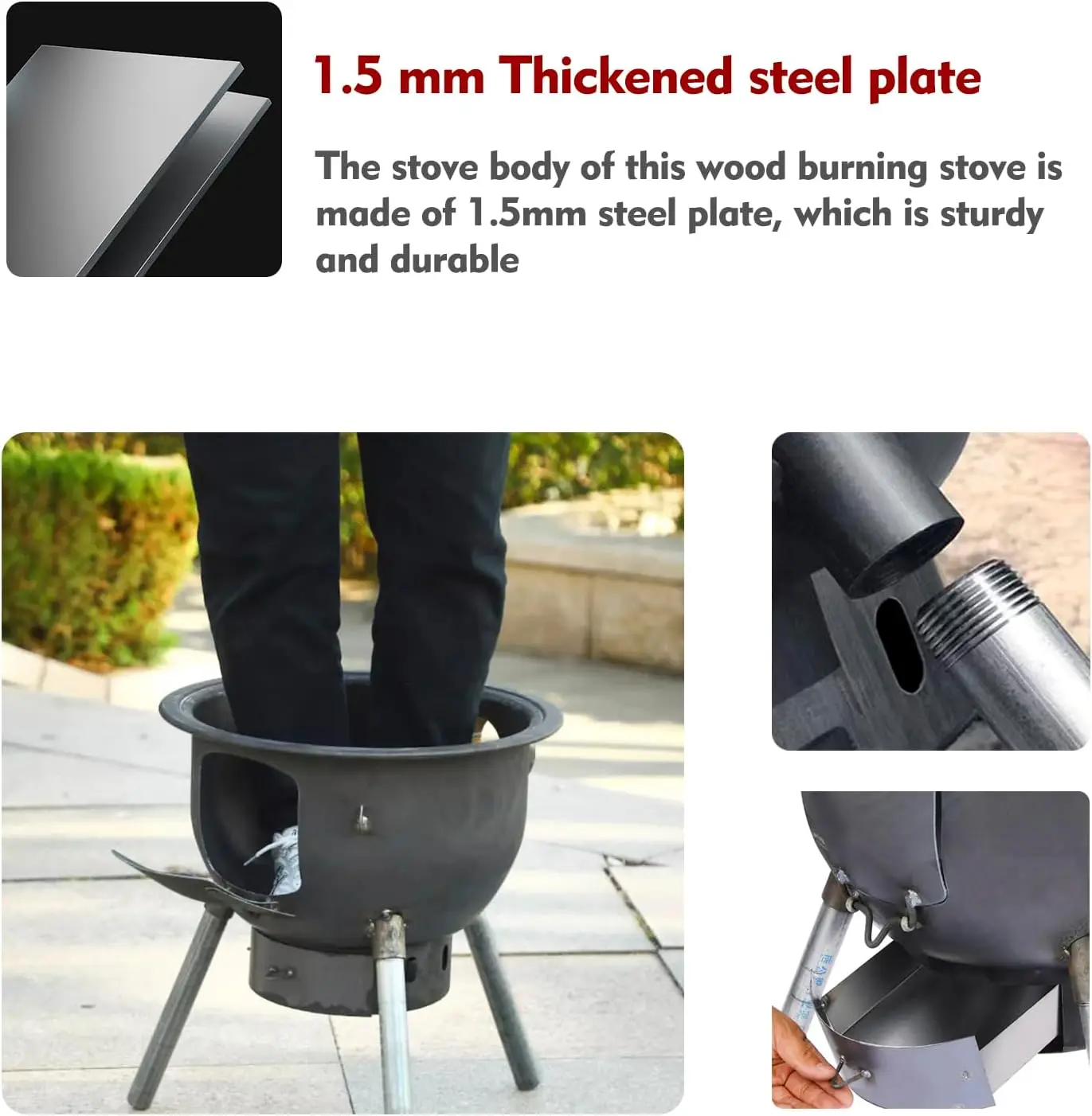Kompor Kayu Multifungsi dengan - Outdoor Camping Wood Burning Stove ulasan dan harga