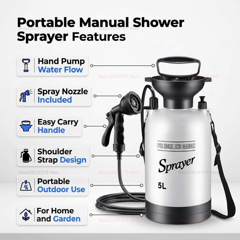 Shower Camping Portabel 5L Sis - Outdoor Camping Shower ulasan dan harga
