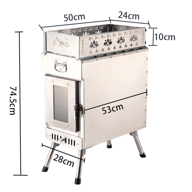 Kompor Sauna Portabel Berbahan - Outdoor Camping Wood Burning Stove ulasan dan harga