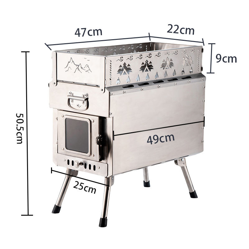 Kompor Sauna Portabel Berbahan - Outdoor Camping Wood Burning Stove ulasan dan harga