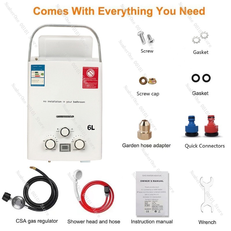 Pemanas Air Tanpa Tangki Gas L - Outdoor Camping Hot Water Heater ulasan dan harga
