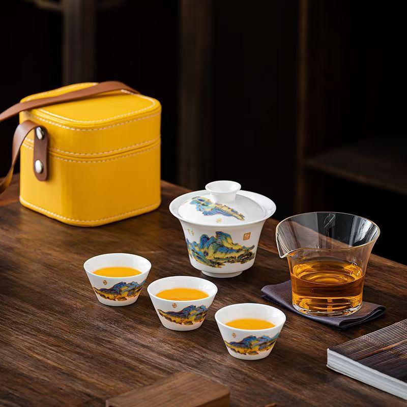 Set Teh Porselen Putih Travel  - Outdoor Camping Kettle ulasan dan harga