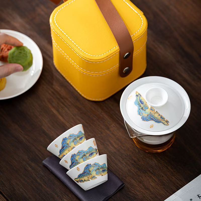 Set Teh Porselen Putih Travel  - Outdoor Camping Kettle ulasan dan harga