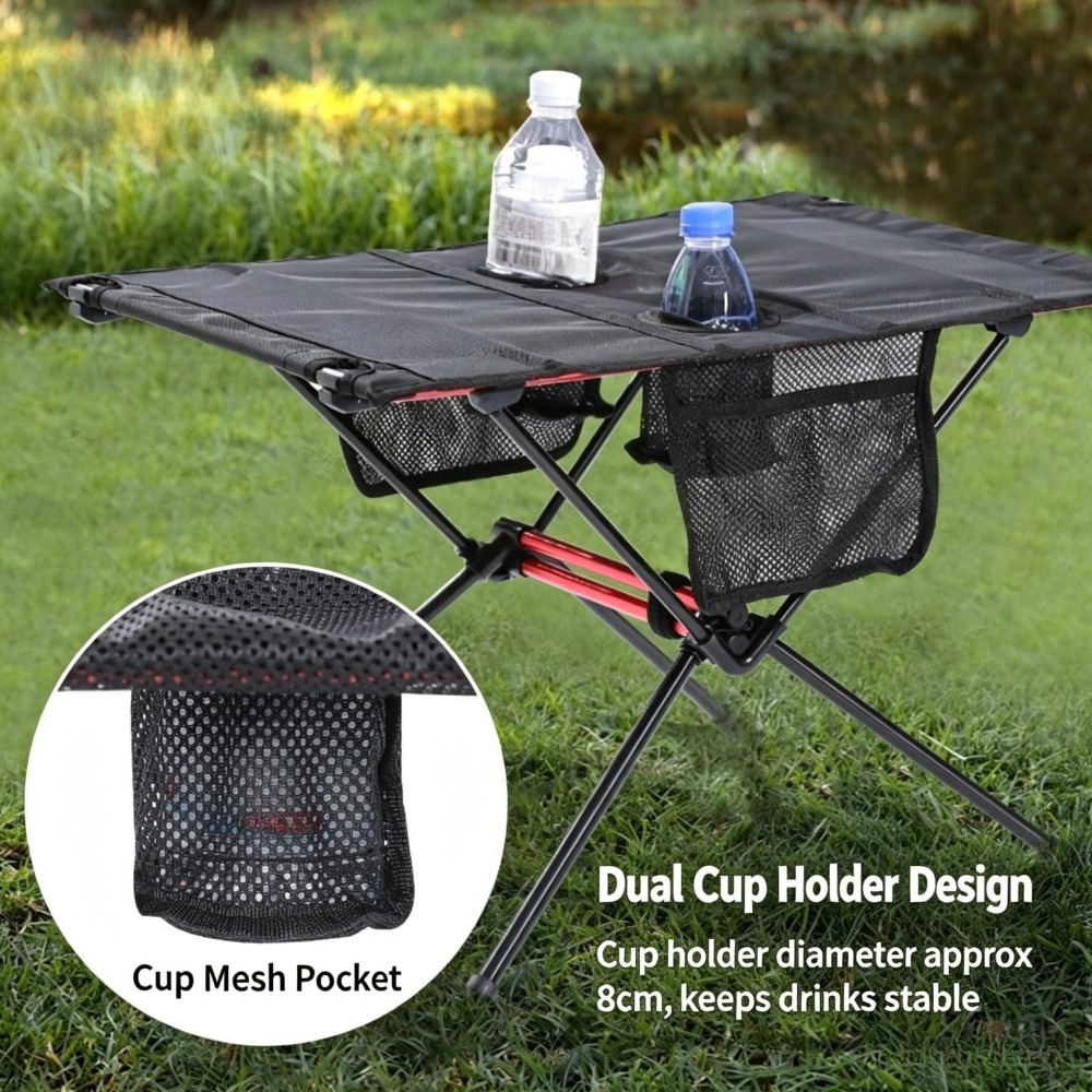 Meja Lipat Ultra-ringan untuk  - Outdoor Camping Table With Storage ulasan dan harga