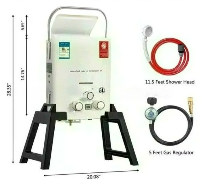Pemanas Air Tanpa Tangki Gas L - Outdoor Camping Hot Water Heater ulasan dan harga